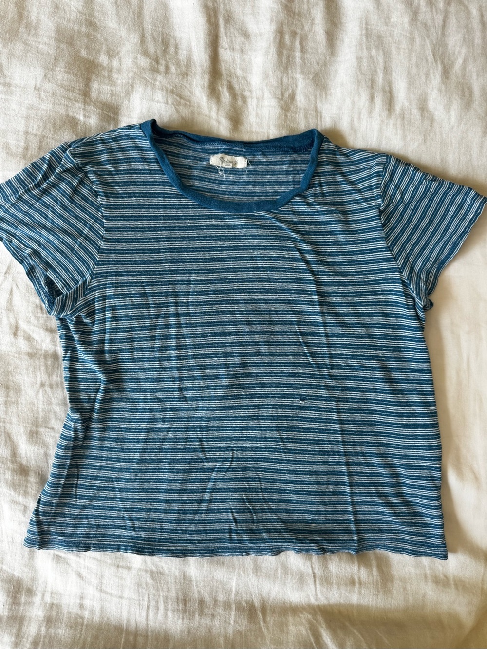 Vintage Madewell Blue Striped Short Sleeve Tee